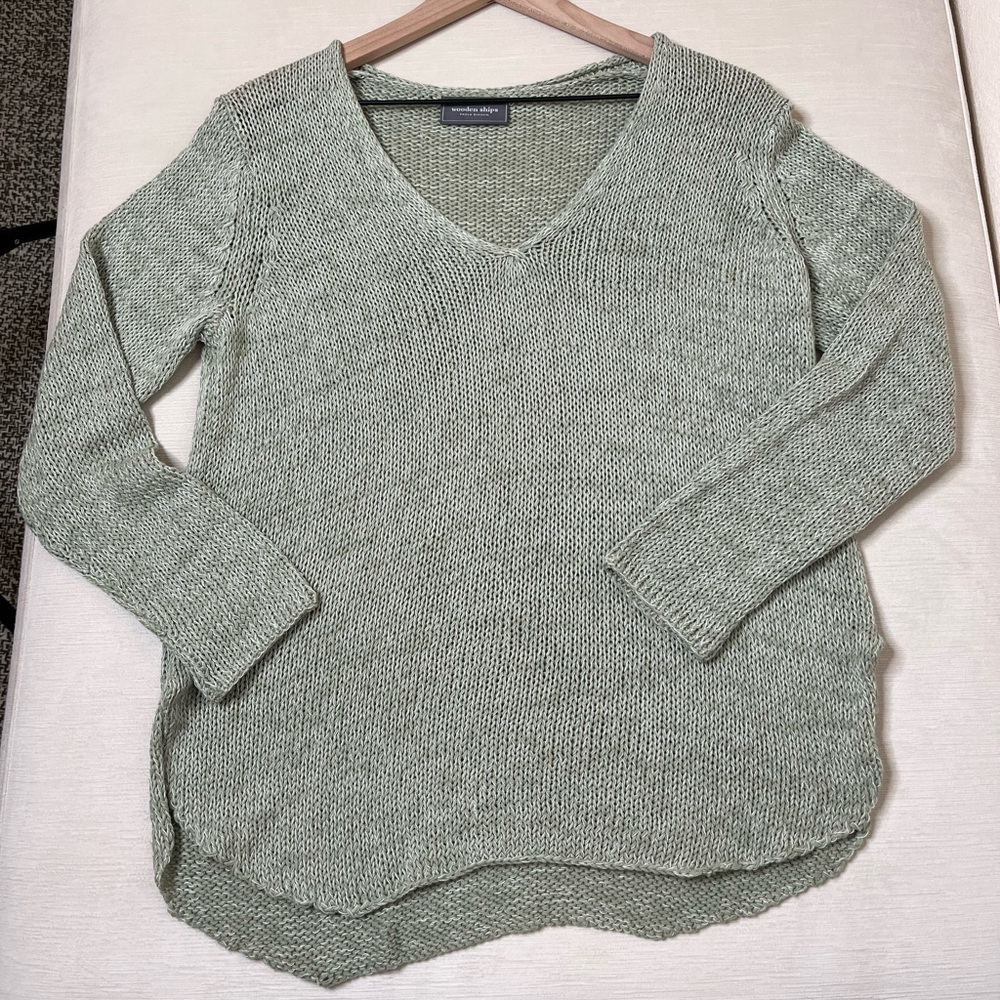 Wooden Ships Maui Sweater - Women’s XS / S Green - Airy Knit Coastal Layering